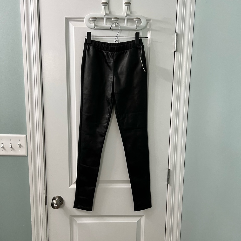 Michael Kors Faux Leather Leggings with Cotton Stretch Back - XS